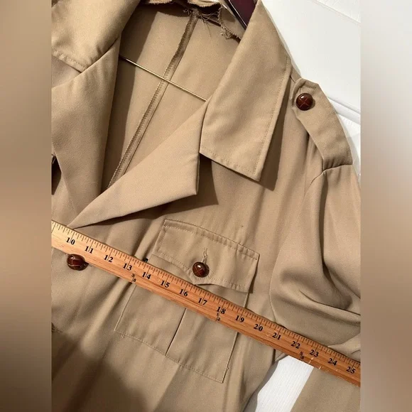 LEVI’s Men’s L 60’s Vintage Khaki Belted Safari Twill Field Utility Jacket CLEAN - Picture 13 of 16